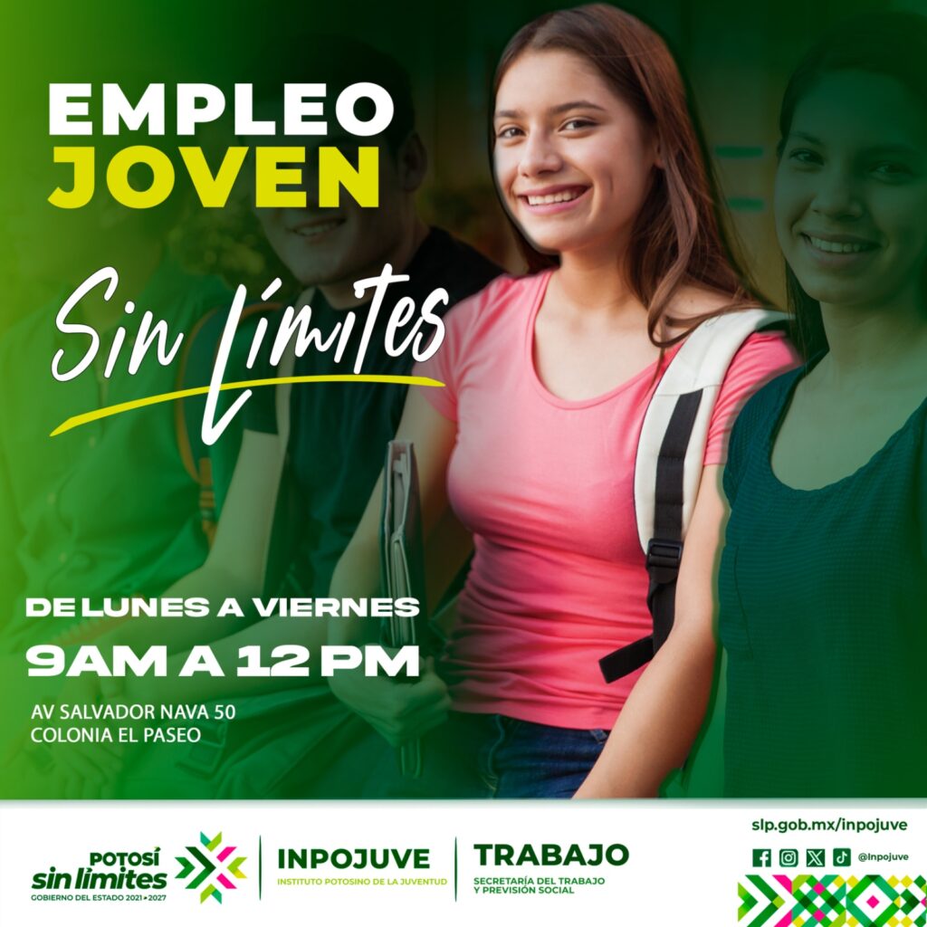 Jóvenes pueden acceder a vacantes laborales en el Inpojuve de 9:00 a 12:00 horas