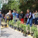 Adultos mayores plantan árboles como parte de sus actividades de desarrollo