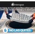 Interapas llama a no retirar tapas de alcantarillas durante lluvias