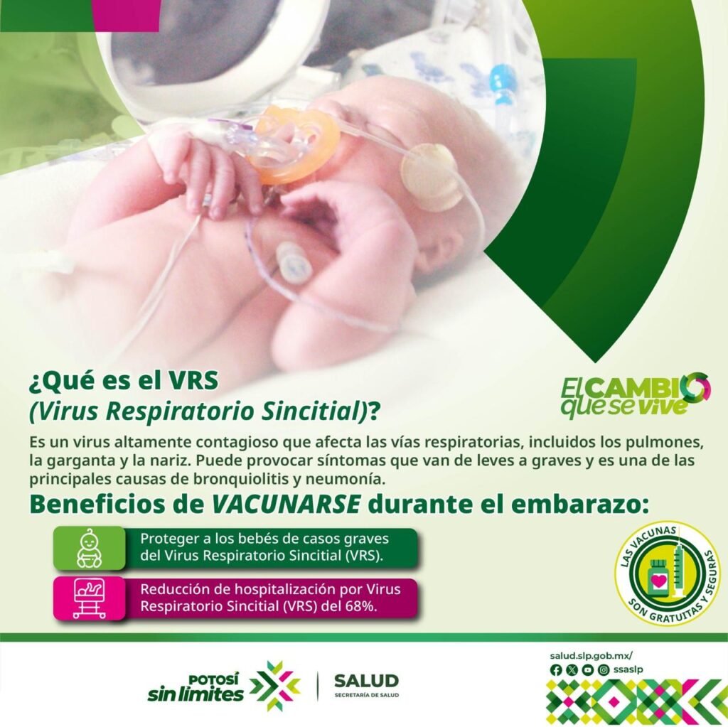 Iniciará vacunación contra el VSR para embarazadas en SLP a partir del 25 de abril