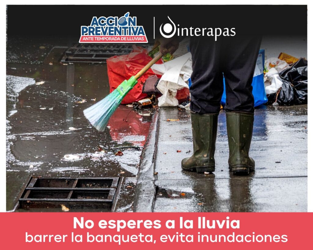 Interapas pide prevenir inundaciones ante temporada de lluvias