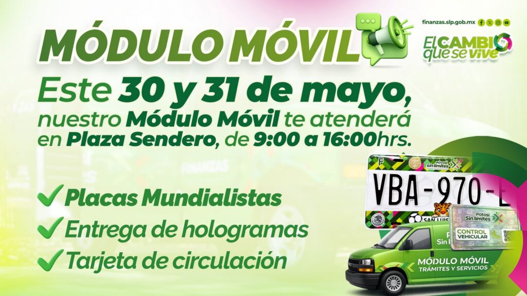 Finanzas instala módulo móvil en Plaza Sendero para atender este sábado y domingo