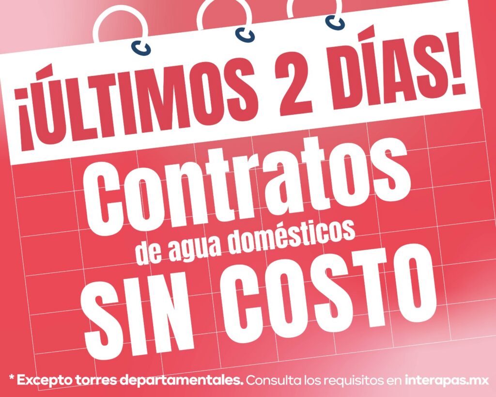 Últimos dos días para aprovechar descuentos del programa ‘Ponte al Día con Interapas’