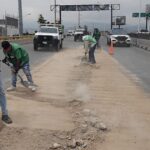 Dan mantenimiento a vialidades de alta circulación en la capital