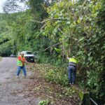 JEC atiende caminos afectados por lluvias en ocho municipios de la Huasteca potosina